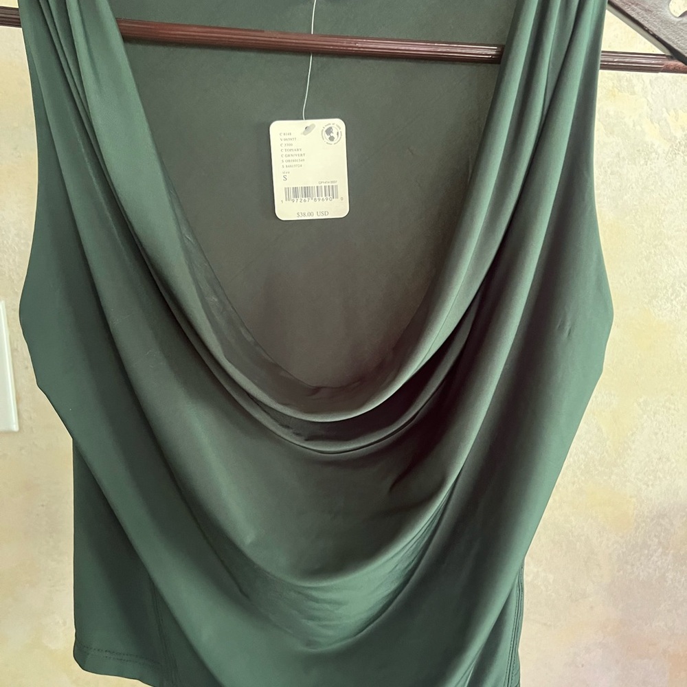 Free People Green Draped Crop Top